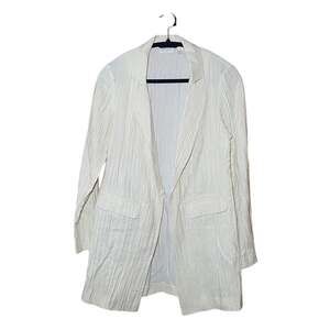 Chico's - Cream Textured Half Sleeve Jacket - Size 0